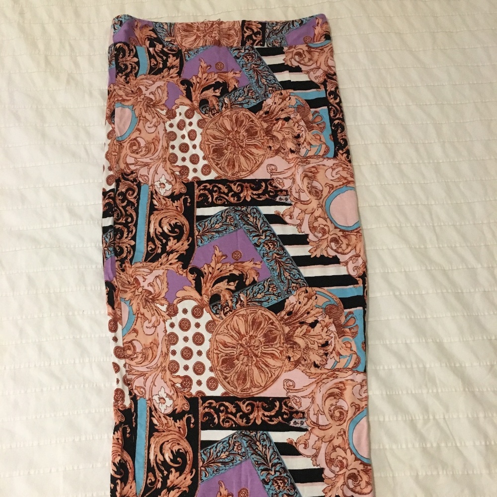 ASOS 3d Baroque Pencil Skirt Pink Topshop Urban